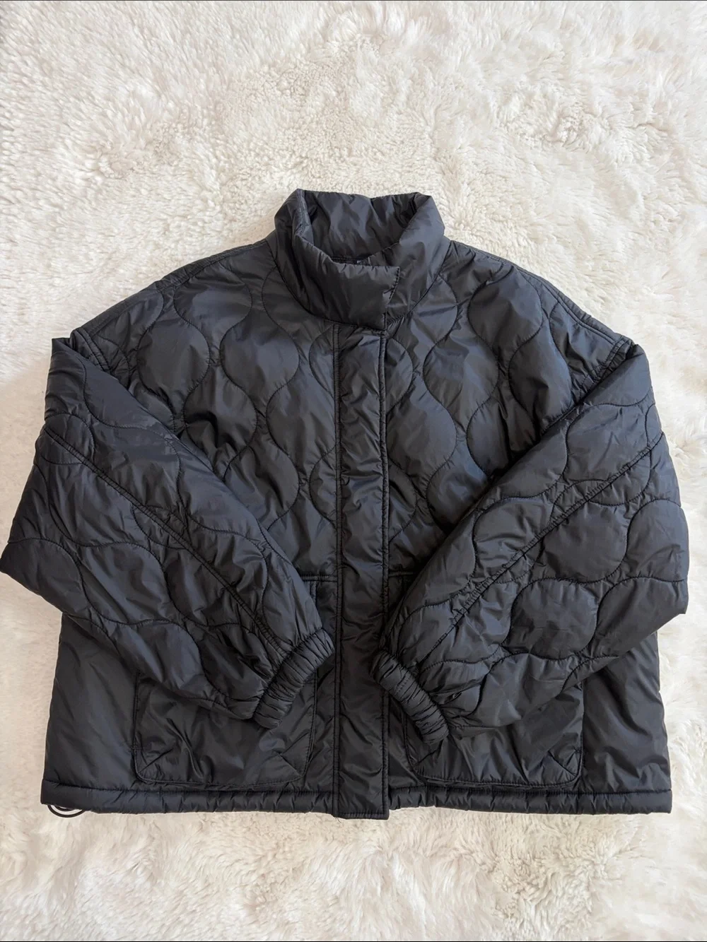 Old Navy Packable water-Resistant,size L Black Quilted Puffer Jacket